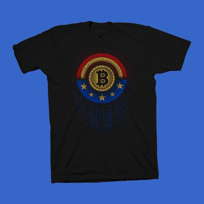 Bitcoin Hero vector illustration, American bitcoin t shirt design, Cryptocurrency vector design, Bitcoin svg png, Bitcoin t shirt design for sale