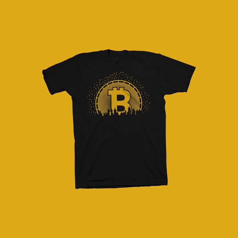 Bitcoin City t shirt design, hustle t shirt design, cryptocurrency ...
