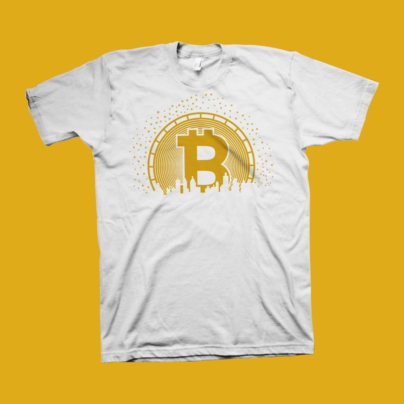 Bitcoin City t shirt design, hustle t shirt design, cryptocurrency vector illustration, Bitcoin vector illustration for sale