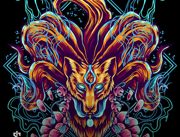 Ninetales fox T shirt vector artwork