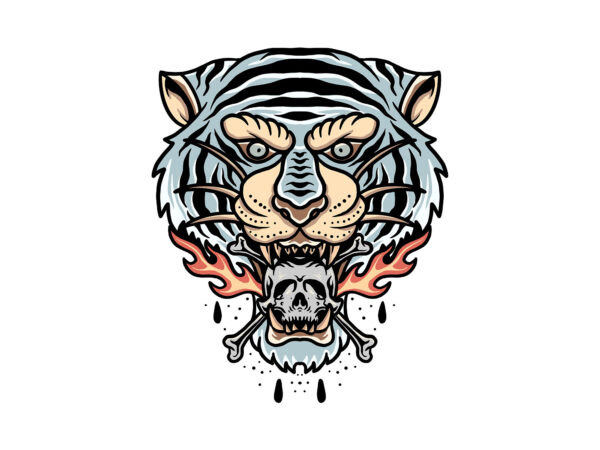 Anger of tiger t shirt vector