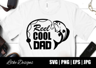 Reel Cool Dad Svg, Popular Fathers Day Designs, Fathers Day Svg, Fathers Day Gift, Fathers Day Shirt, Fishing Quotes, Fishing Designs, Fishing Svg, Funny Fishing, Fishing Humor, Fishing Sayings, Fishing