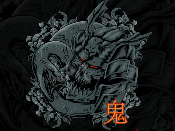 Ronin snake japan t shirt design online