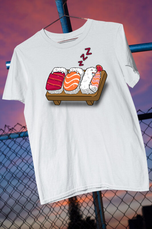 Sushi T-Shirt / Japanese / Foodie / Japanese Food / Nigiri / Temaki/ Salmon / Tuna 30 Design PSD + PNG