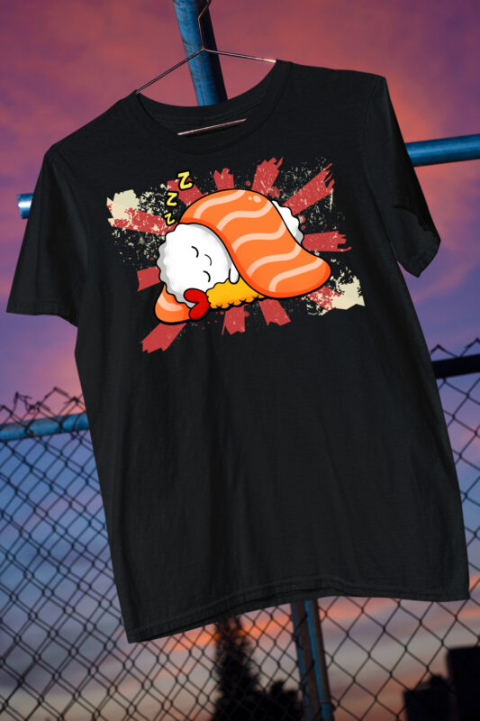 Sushi T-Shirt / Japanese / Foodie / Japanese Food / Nigiri / Temaki/ Salmon / Tuna 30 Design PSD + PNG