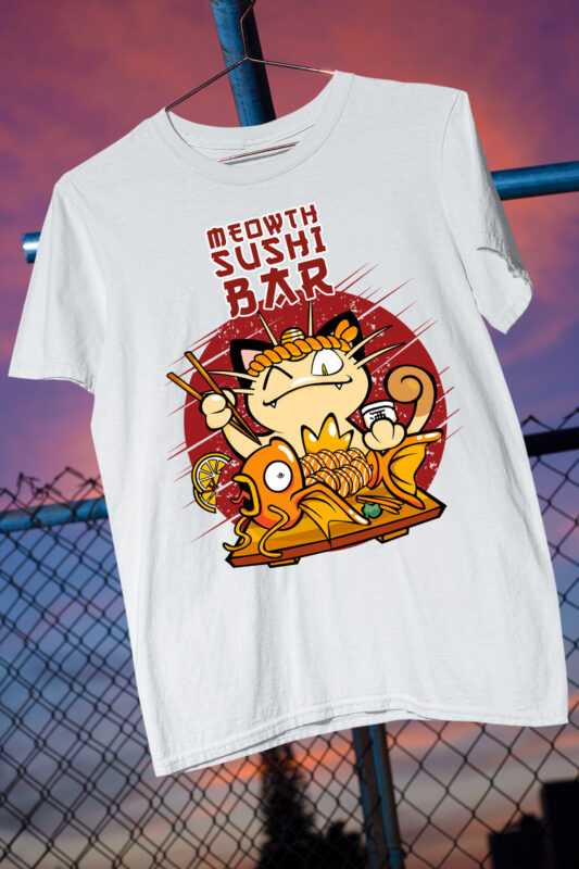 Sushi T-Shirt / Japanese / Foodie / Japanese Food / Nigiri / Temaki/ Salmon / Tuna 30 Design PSD + PNG