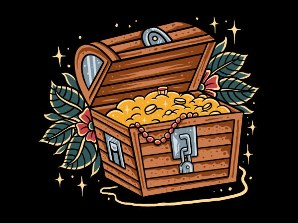 Treasure box traditional t-shirt design