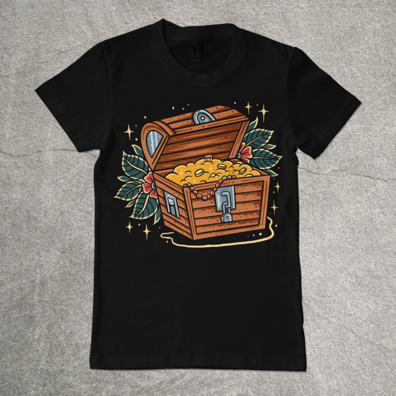 Treasure box traditional t-Shirt design