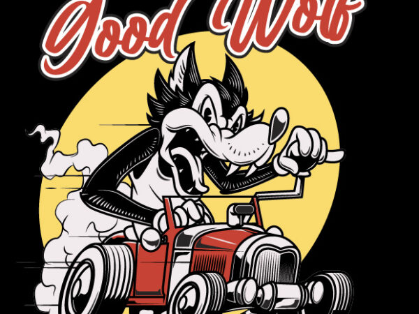 Wolf racer t shirt design for sale