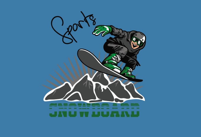 Free Snowboard t shirt template vector