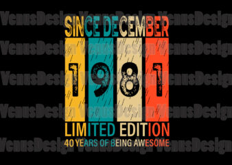 Since December 1981 Limited Edition 40 Years Of Being Awesome Editable Design