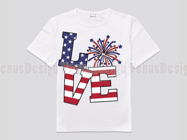 Patriotic love fireworks editable design