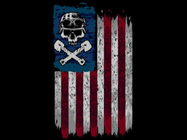 Biker usa flag t shirt template