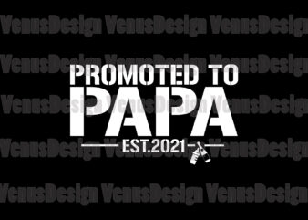 Promoted To Papa Est 2021 Svg, Fathers Day Svg t shirt illustration