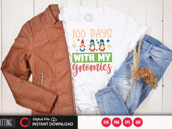 100 days with my gnomies svg design,cut file design