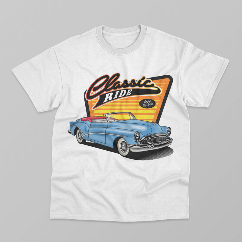 Classic car t-shirt design bundle collection vol. 5