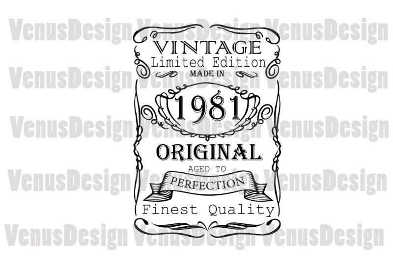 Made In 1981 Vintage Limited Edition Editable Design