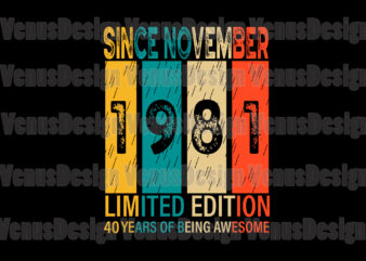 Since November 1981 Limited Edition 40 Years Of Being Awesome Editable Design