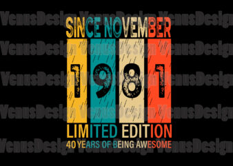 Since November 1981 Limited Edition 40 Years Of Being Awesome Editable Design