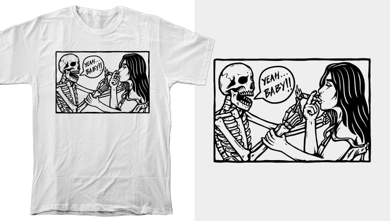 t-shirt vector 40 Skulls & Skeletons Design / Tattoo Art