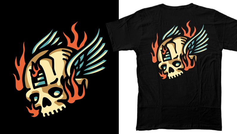 t-shirt vector 40 Skulls & Skeletons Design / Tattoo Art
