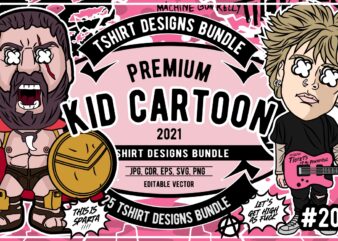 25 kid cartoon tshirt designs bundle #20