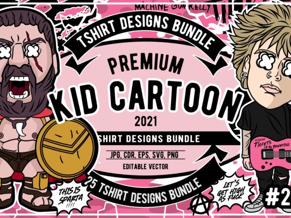 25 kid cartoon tshirt designs bundle #20