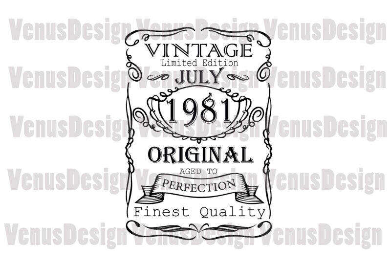 July 1981 Birthday Vintage Limited Edition Editable Design