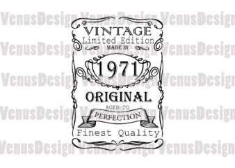 Made In 1971 Birthday Vintage Limited Edition Editable Design