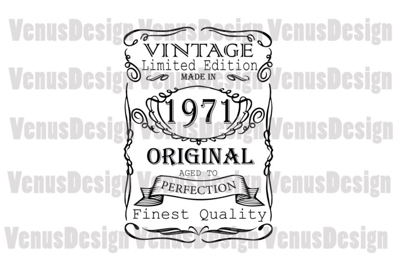 Made In 1971 Birthday Vintage Limited Edition Editable Design