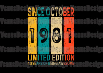 Since October 1981 Limited Edition 40 Years Of Being Awesome Editable Design