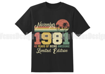 November 1981 40 Years Of Being Awesome Limited Edition Editable Design