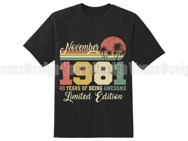 November 1981 40 years of being awesome limited edition editable design
