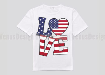 Patriotic Love Heart Editable Design