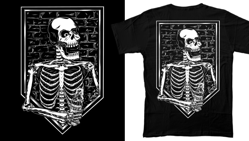 t-shirt vector 40 Skulls & Skeletons Design / Tattoo Art