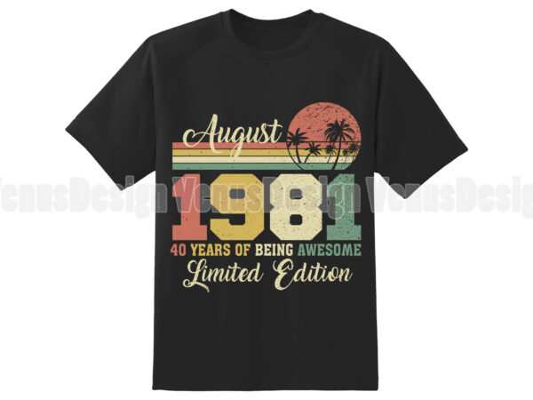 August 1981 40 years of being awesome limited edition editable design