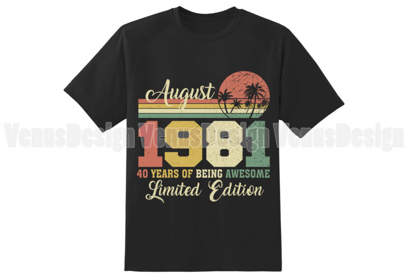 August 1981 40 Years Of Being Awesome Limited Edition Editable Design