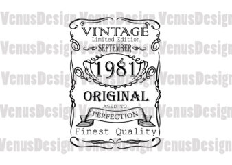 September 1981 Birthday Vintage Limited Edition Editable Design