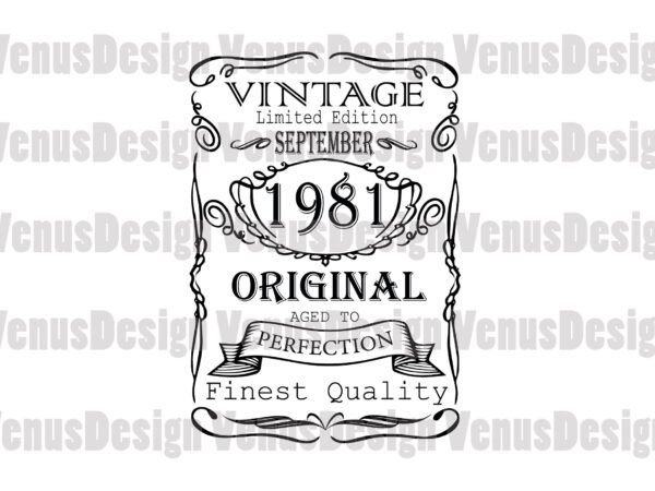 September 1981 birthday vintage limited edition editable design