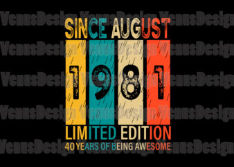 Since August 1981 Limited Edition 40 Years Of Being Awesome Editable Design