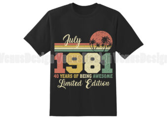 July 1981 40 Years Of Being Awesome Limited Edition Editable Design