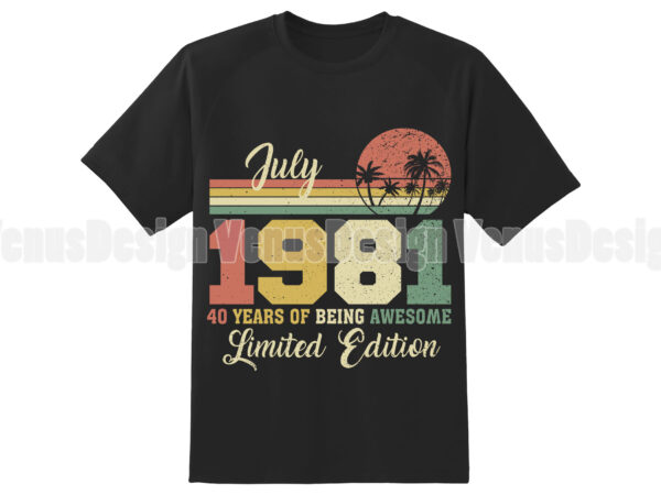July 1981 40 years of being awesome limited edition editable design