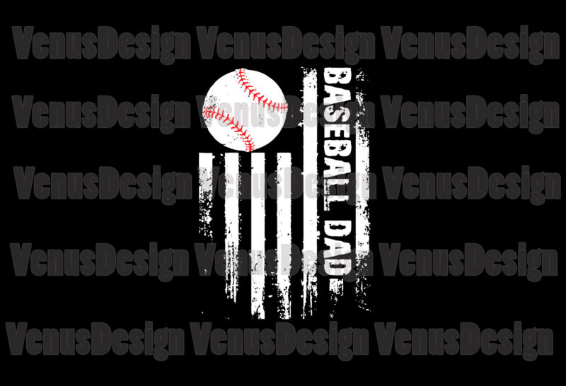 Baseball Dad American Flag Svg