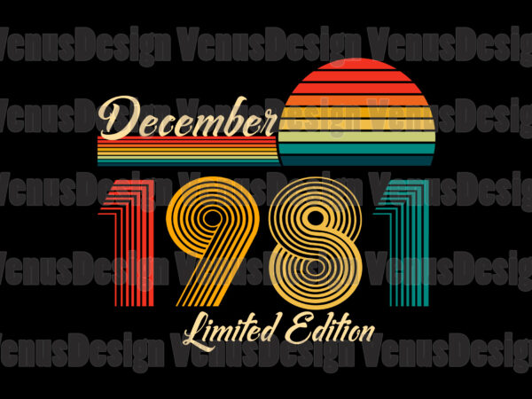 December 1981 limited edition 40th birthday editable design