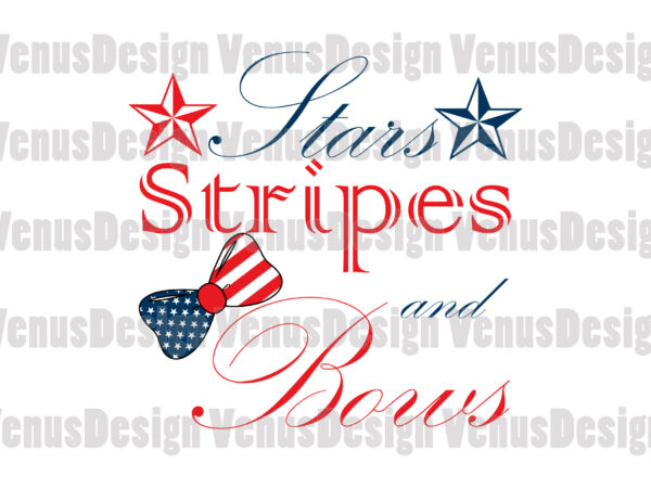 Stars stripes and bows 4th of july editable design