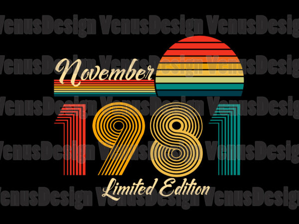 November 1981 limited edition 40th birthday editable design