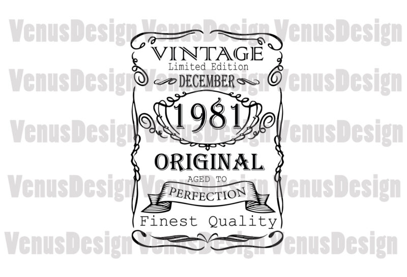 December 1981 Birthday Vintage Limited Edition Editable Design