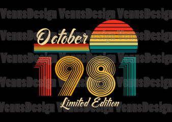October 1981 Limited Edition 40th Birthday Editable Design