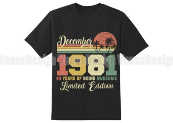December 1981 40 Years Of Being Awesome Limited Edition Editable Design