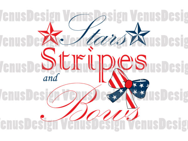 Stars stripes and bows 4th of july editable design